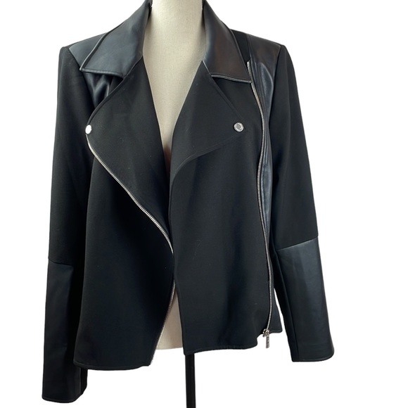 Calvin Klein Jackets & Blazers - Calvin Klein Blazer Jacket SZ 16 Black with Silver Accents Zip Pockets in Front